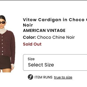 American Vintage Choco Chine Noir Cardigan